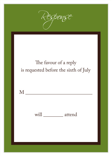 Our Initials Square RSVP card, like our Initials Square invite, is a classically designed and elegantly crafted enclosure card.
