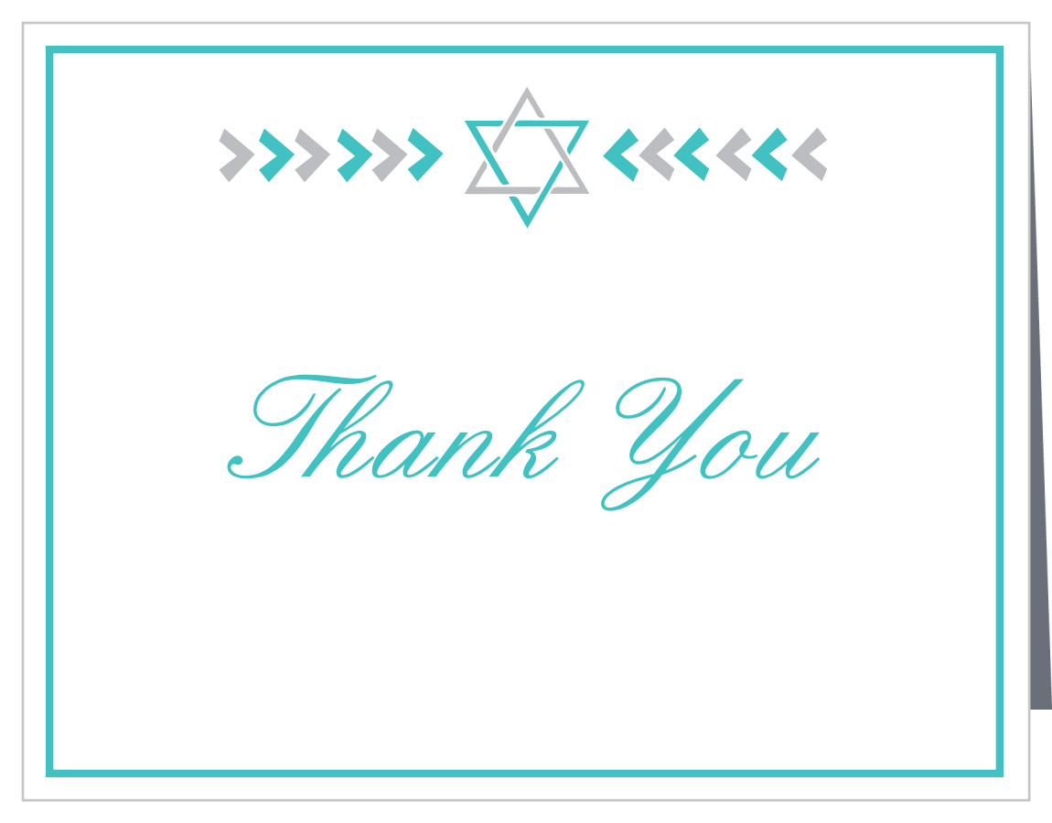 Pointed Arrows Bat Mitzvah Thank You Cards