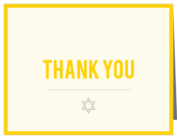 Cute and simple the Bordered Bat Mitzvah Thank You Card is perfect for expressing your gratitude to all those who celebrated with you! Completely customizable, too!
