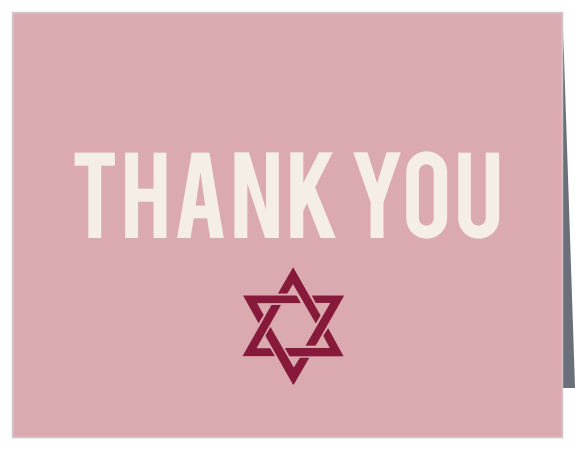 The Centered Bat Mitzvah Thank You Card is perfect for those wishing of a simple, yet stylish way to say thanks! Completely customizable, too!