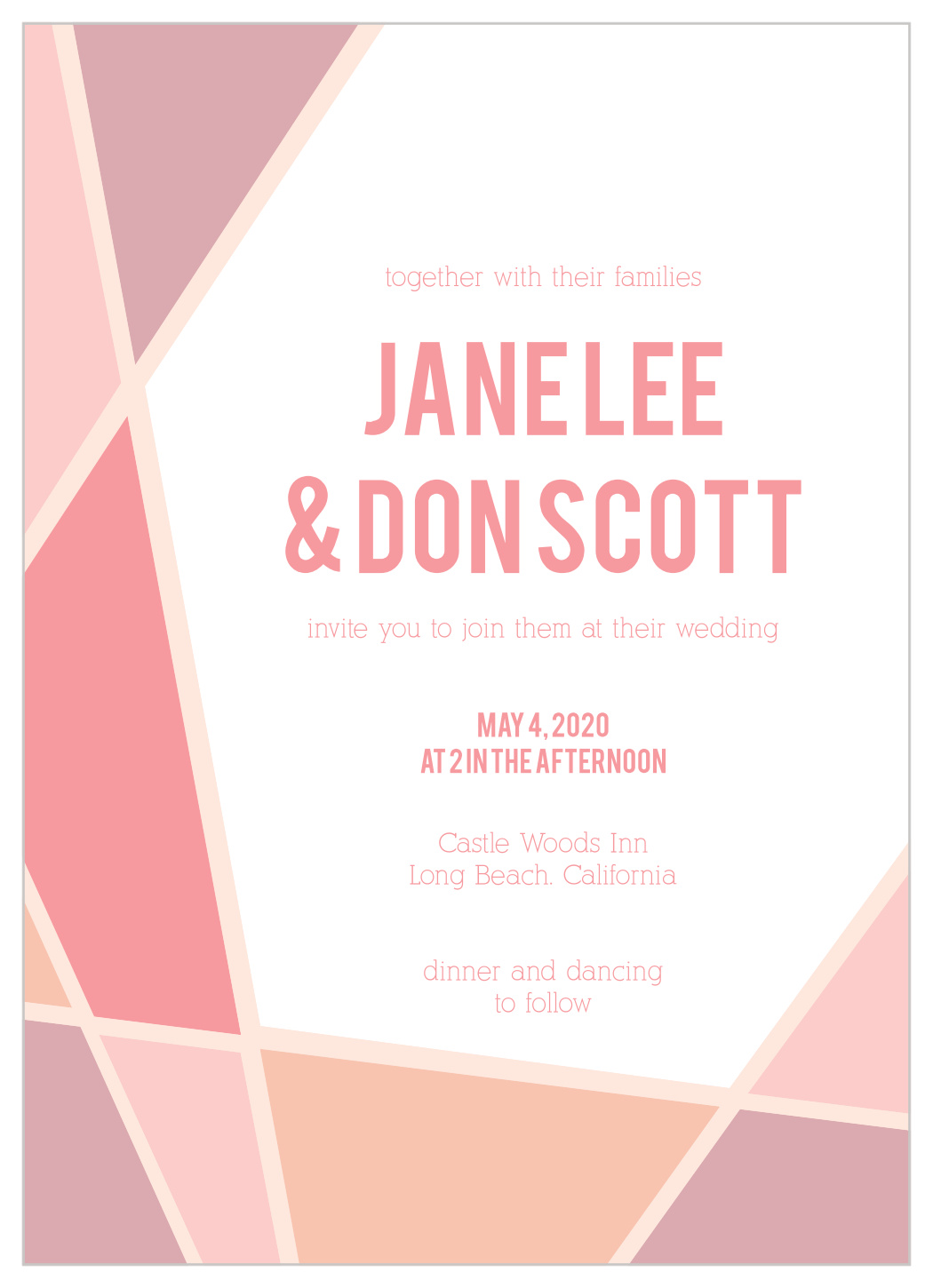 Geometric Frame Wedding Invitations