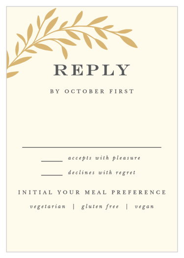 Gather a headcount of everyone that plans to make it to your wedding with our Tree Branch Silhouette Response Cards.