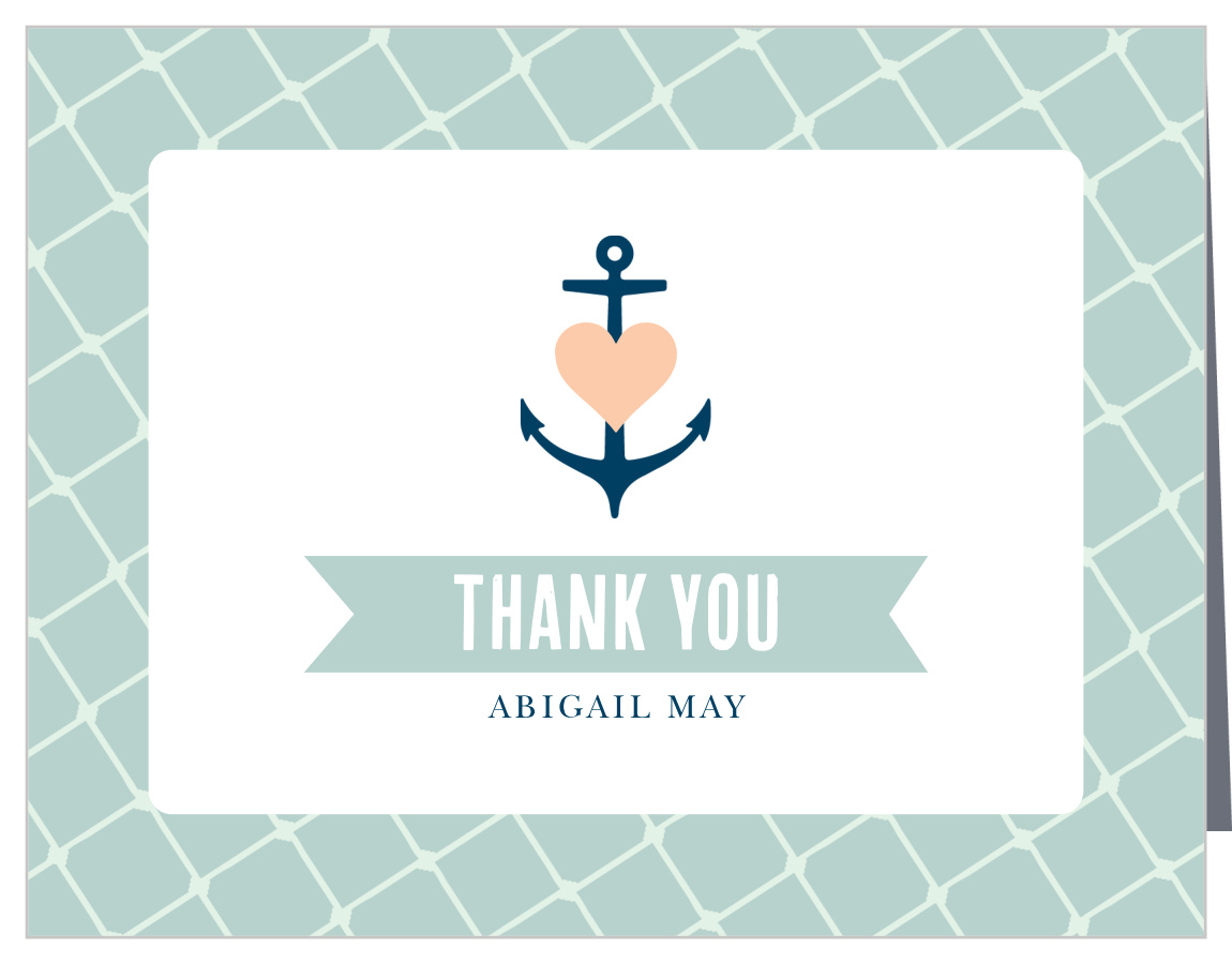 Anchored Waves Bridal Shower Thank You Cards