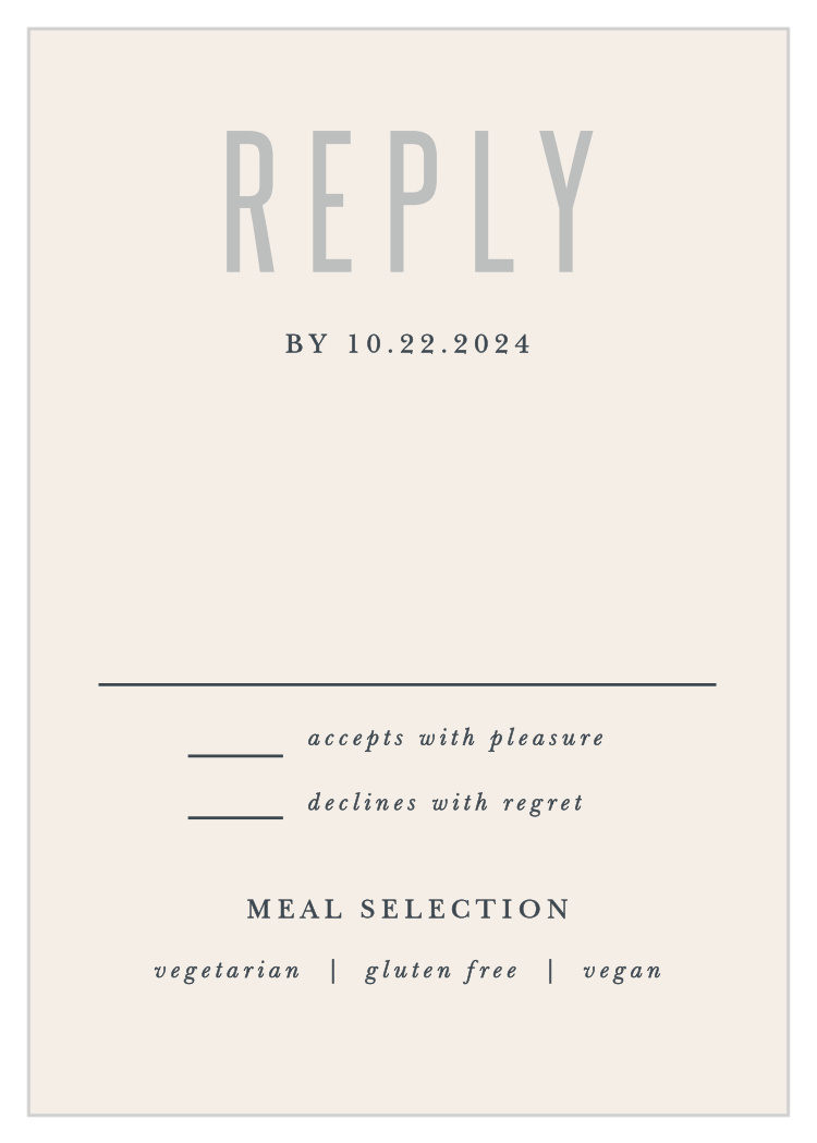 Traditionally Formal Response Cards by Basic Invite