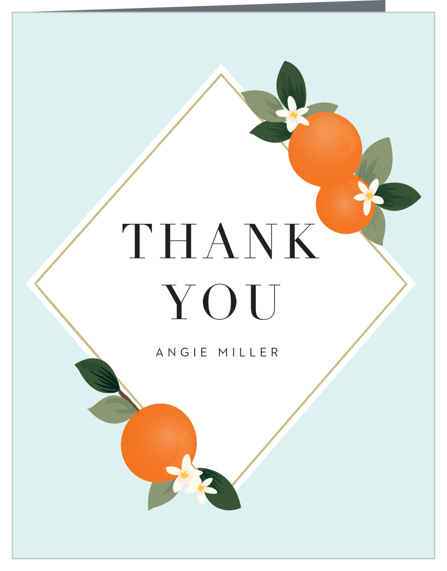 Angled Square Bridal Shower Thank You Cards