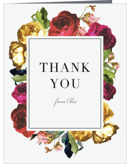 Let your family and friends know how much you appreciate their attendance at your event, with our beautiful Blossoming Bouquet Bridal Shower Thank You Cards!