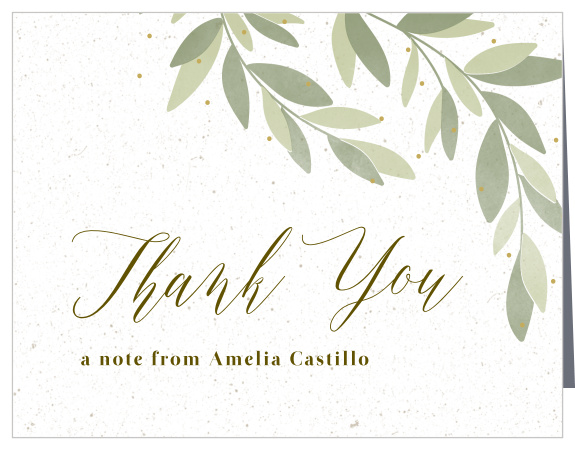 Our Bridgeport Foliage Bridal Shower Thank You Cards express gratitude to family and friends for the support at your shower.