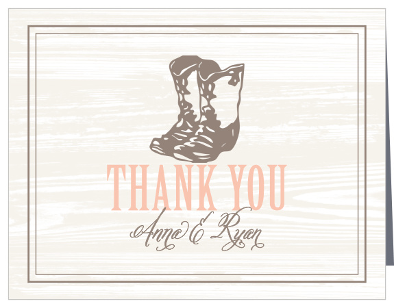 Howdy Partners! The Butch Cassidy Bridal Shower Thank You Card is perfect for those with a love of country style. Completely customizable, too!