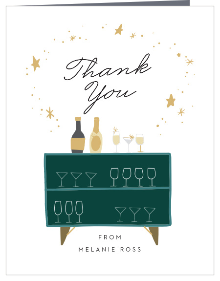 Send our Cocktail Celebration Bridal Shower Thank You Cards to your family and friends to let them know how much you appreciated their attendance at your event!
