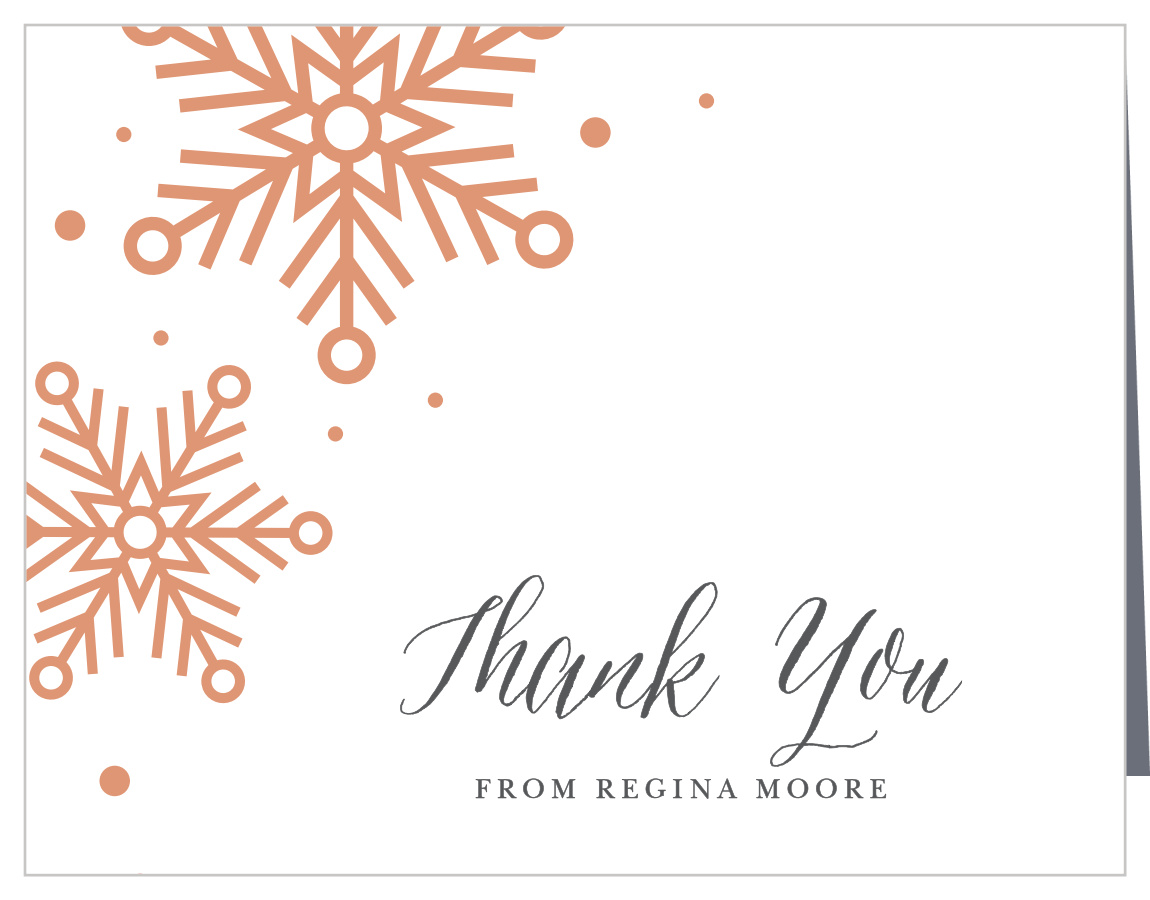 Falling Snow Bridal Shower Thank You Cards