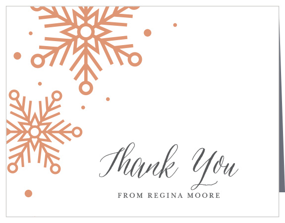 Express appreciation for the support of loved ones on your special day with our Falling Snow Bridal Shower Thank You Cards.