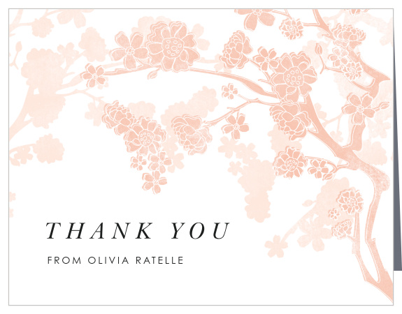 Adorned with a delicate, flowering branch, the Floral Branch Bridal Shower Thank You Card is a perfect way to express your gratitude to those you love. Customize the font, text and colors of this design!