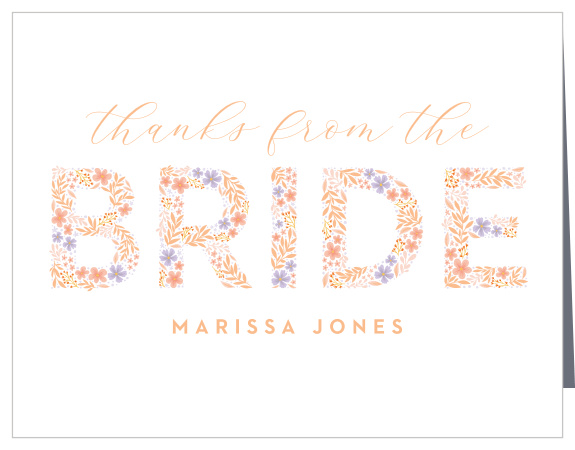 Nothing is more girly than thousands of flowers! Let the Flower Shower Bridal Shower Thank You Card be the way you express your gratitude to family and friends! Customize the font, text and colors of this design!