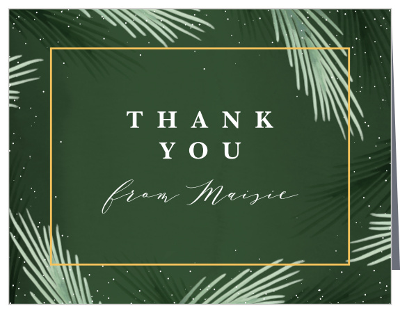 Express appreciation for the support of loved ones on your special day with our Snowy Forest Bridal Shower Thank You Cards.