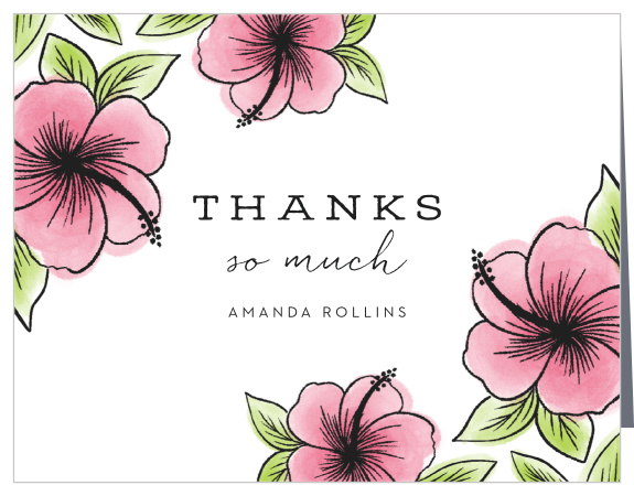 The Hawaiian Hibiscus Bridal Shower Thank You Card is a fun, bright, festive way to express your gratitude to your friends and loved ones.