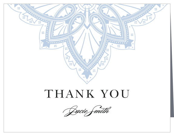 Delicate and frosty, the intricate snowflakes on the Lace Snowflakes Bridal Shower Thank You Card make for the perfect way to express your gratitude to family and friends.Customize the font, text and colors of this design to create a card unique to you!