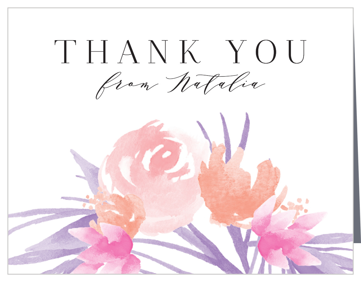Watercolor Lilies Bridal Shower Thank You Cards