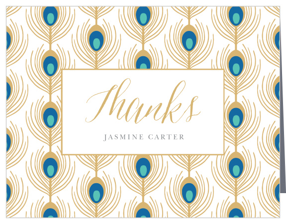 Our Peacock Feather Bridal Shower Thank You Cards are a great way to express your love and gratitude to your family and friends!