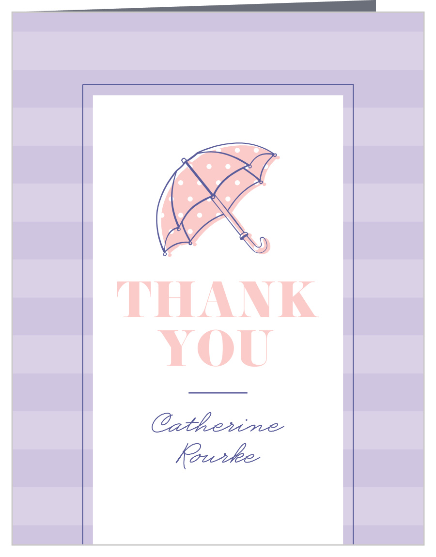 Polka Dot Umbrella Bridal Shower Thank You Cards