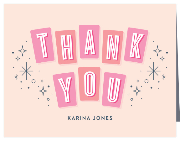 Express how grateful you are for the support of your loved ones with the groovy look of our Retro Elegance Bridal Shower Thank You Cards.