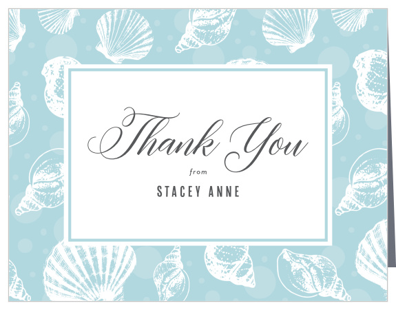With a cute shell and intricate wave designs, the Seashell Pattern Bridal Shower Thank You Cards is the perfect way to express your gratitude to family and friends! Completely customizable, too!