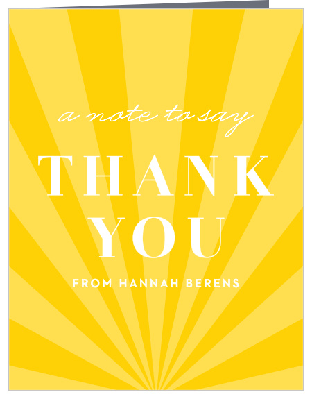 Let your friends and family know how grateful you are for their support with the chic look of our Sunshine Rays Bridal Shower Thank You Cards.