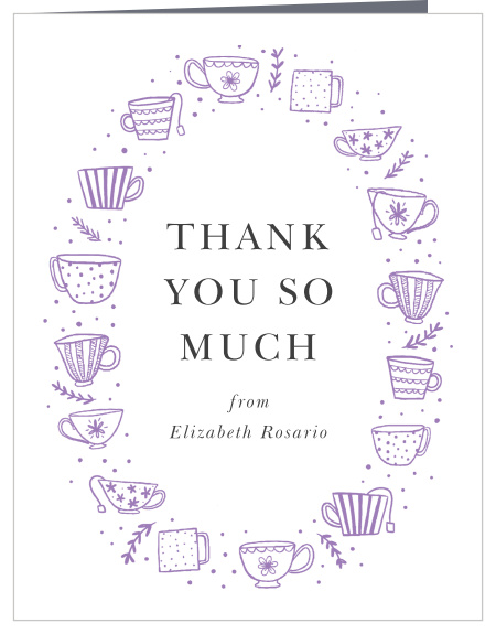 The chic look of our Tea Cup Stack Bridal Shower Thank You Cards is perfect for showing how grateful you are for the support of your friends and family.