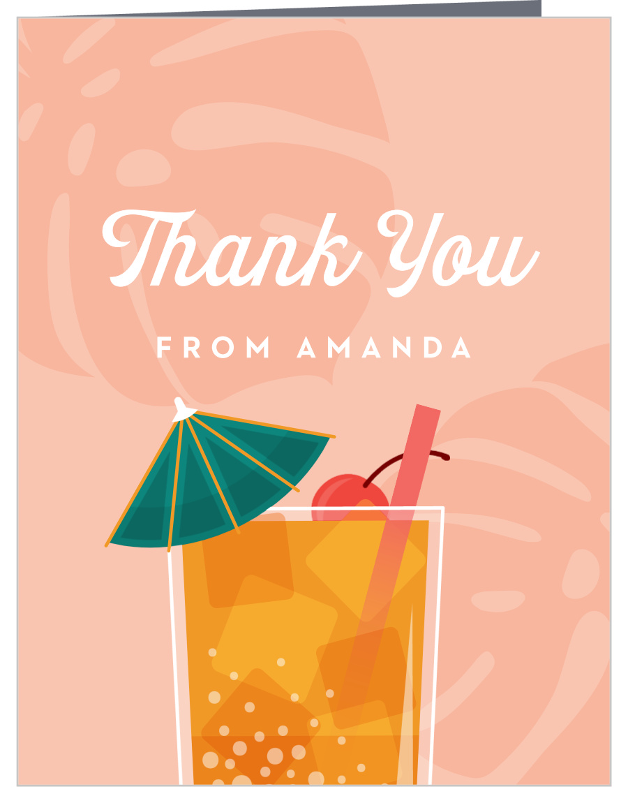 Tropical Drink Bridal Shower Thank You Cards
