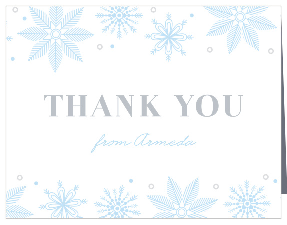 Let loved ones know how much you appreciate their support with our winter Snowflakes Bridal Shower Thank You Cards.