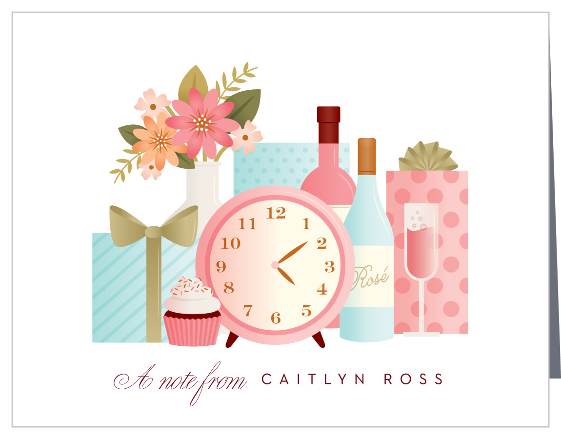 Ticking Clock Bridal Shower Thank You Cards