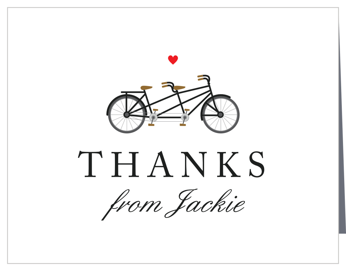 Tandem Bike Bridal Shower Thank You Cards