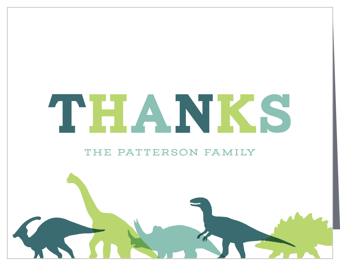 Little Dinosaur Baby Shower Thank You Cards