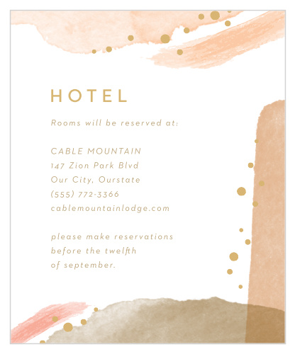Present your guests with a reserved place to rest their heads, using our Modern Desert Accommodation Cards!