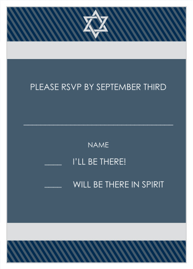 The Sectioned Bar Mitzvah RSVP cards are a great way to get a final count for your Bar Mitzvah. 