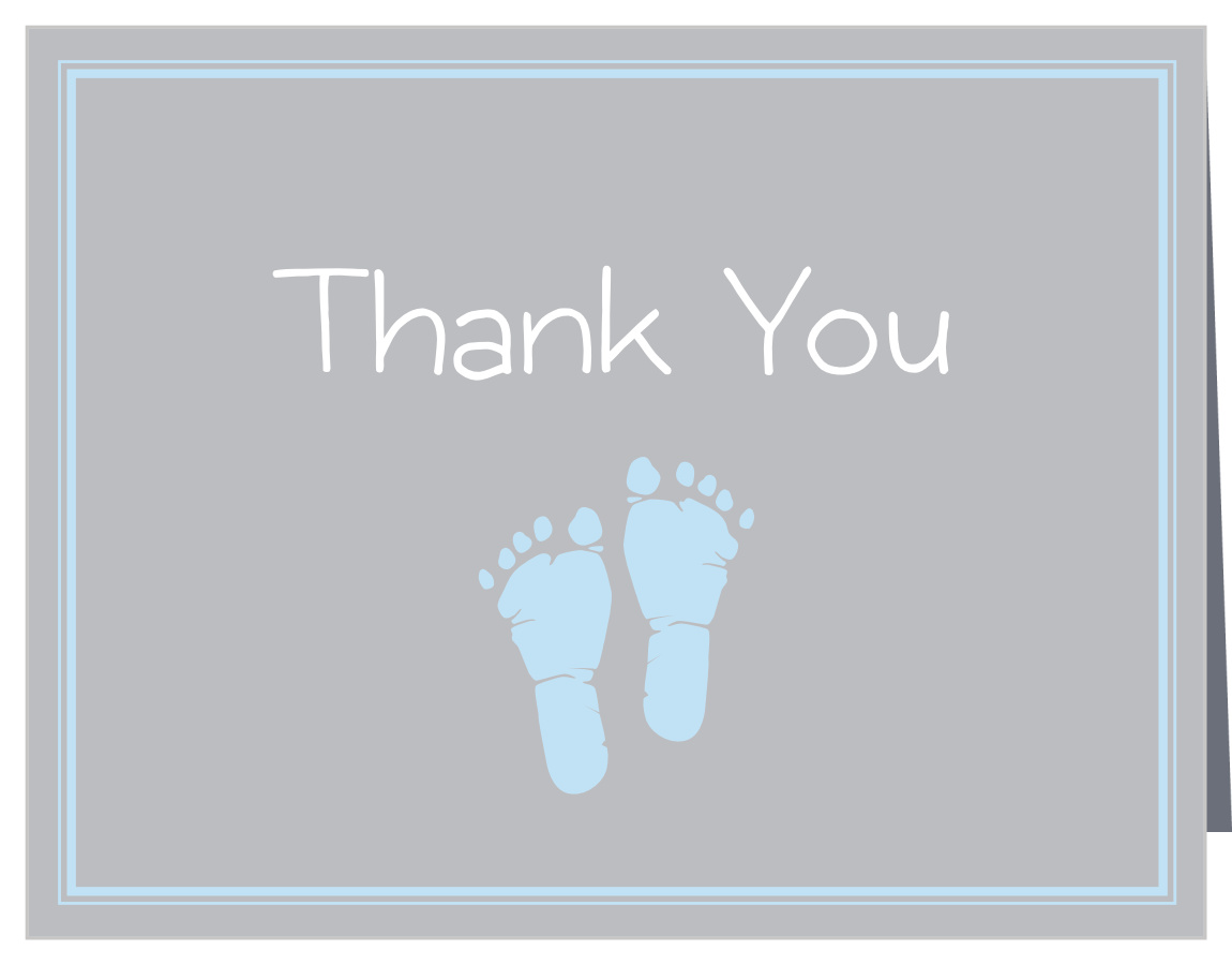 Little Boy's Footprints Baby Shower Thank You Cards