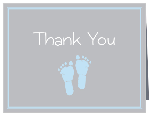 There is nothing cuter than ten, tiny toes! The Little Boy's Footprints Baby Shower Thank You Card is a great way to express your gratitude to family and friends! Customize the fonts, text and colors of this design. 