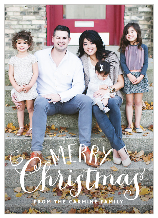 The Happy Hand-Lettered Christmas Cards feature a handmade Christmas graphic ready to be customized to perfectly match your family photo. 