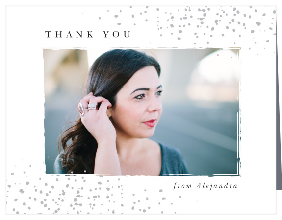 Share your gratitude for the support you received from your friends and family with the chic look of our Perfection Captured Graduation Thank You Card. 