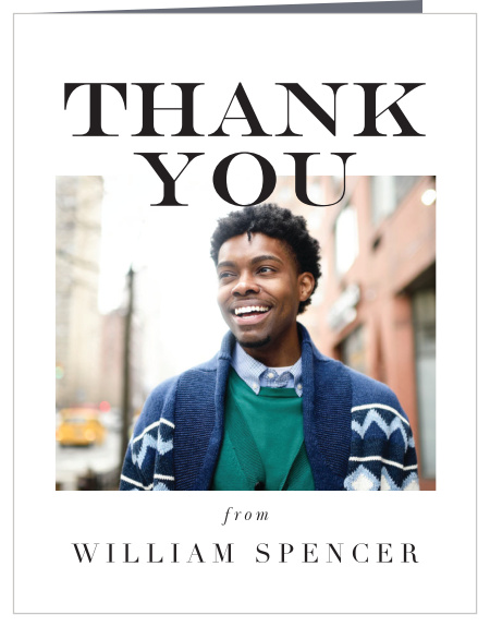 Express your appreciation for the support of your close friends and family with the chic look of our Photo Year Graduation Thank You Card.