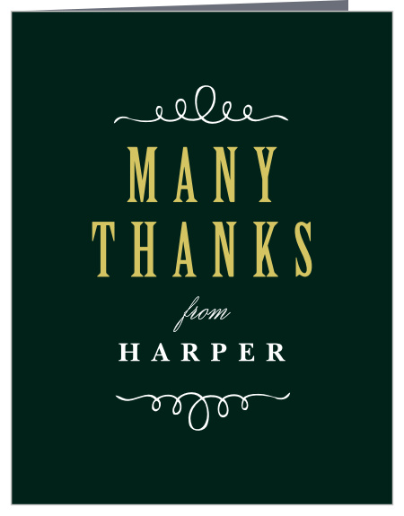 Express your gratitude to all those who celebrated your accomplishments with the chic look of our Swirling Scrolls Graduation Thank You Card.