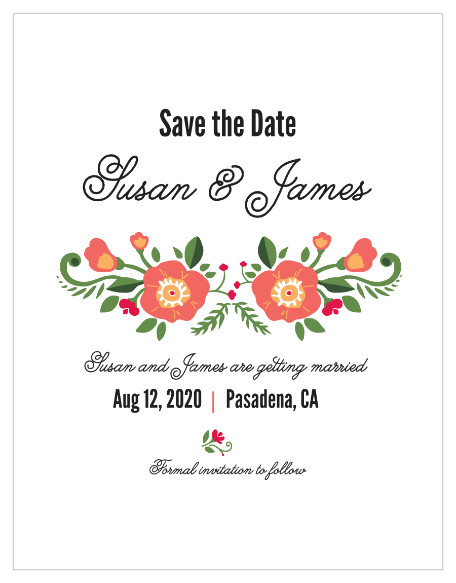 Floral Wreath Save-the-Date Cards