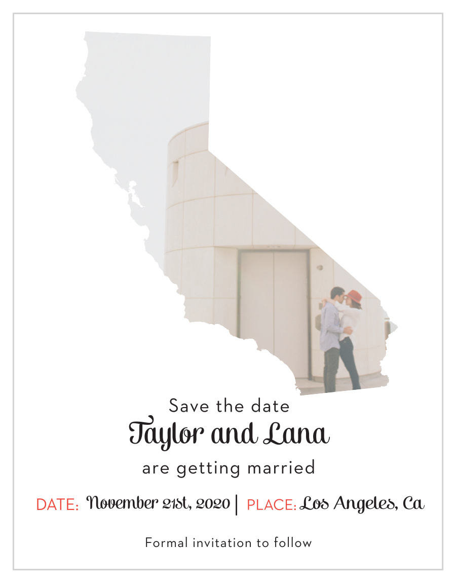 California State of Mind Save the Date Cards