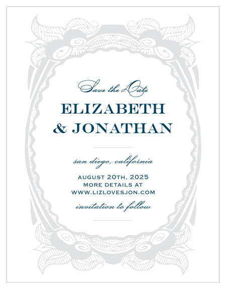 Ensure that your friends and family know when your wedding will be using the Botanic Border Save-the-Date Cards.