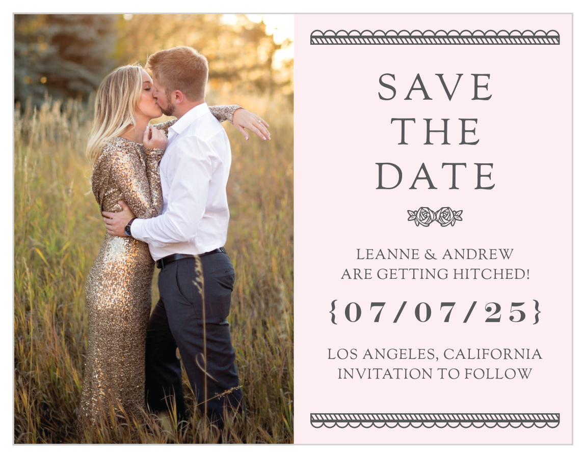 Rosette Border Save the Date Cards