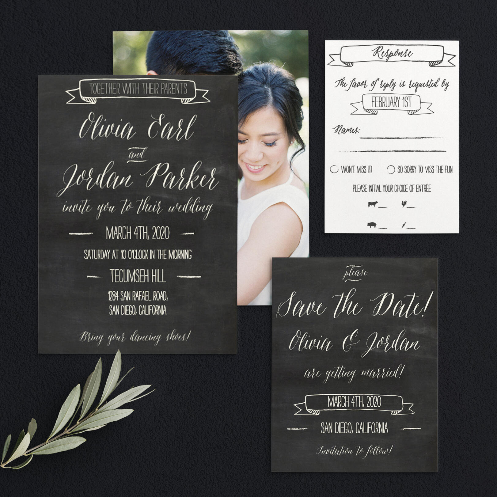Chalkboard Lettering Save the Date Cards, image size:1622x1622