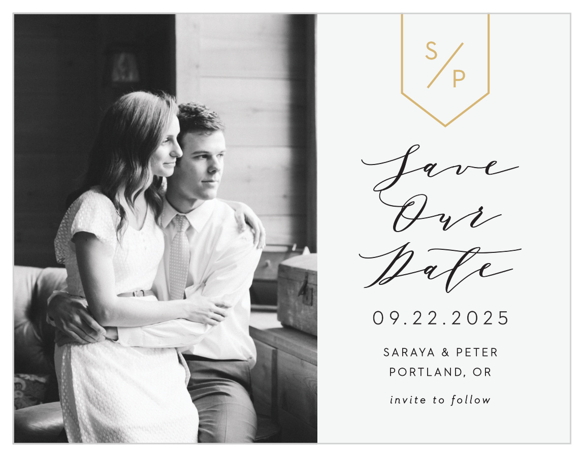 Minimalist Pennant Save the Date Cards