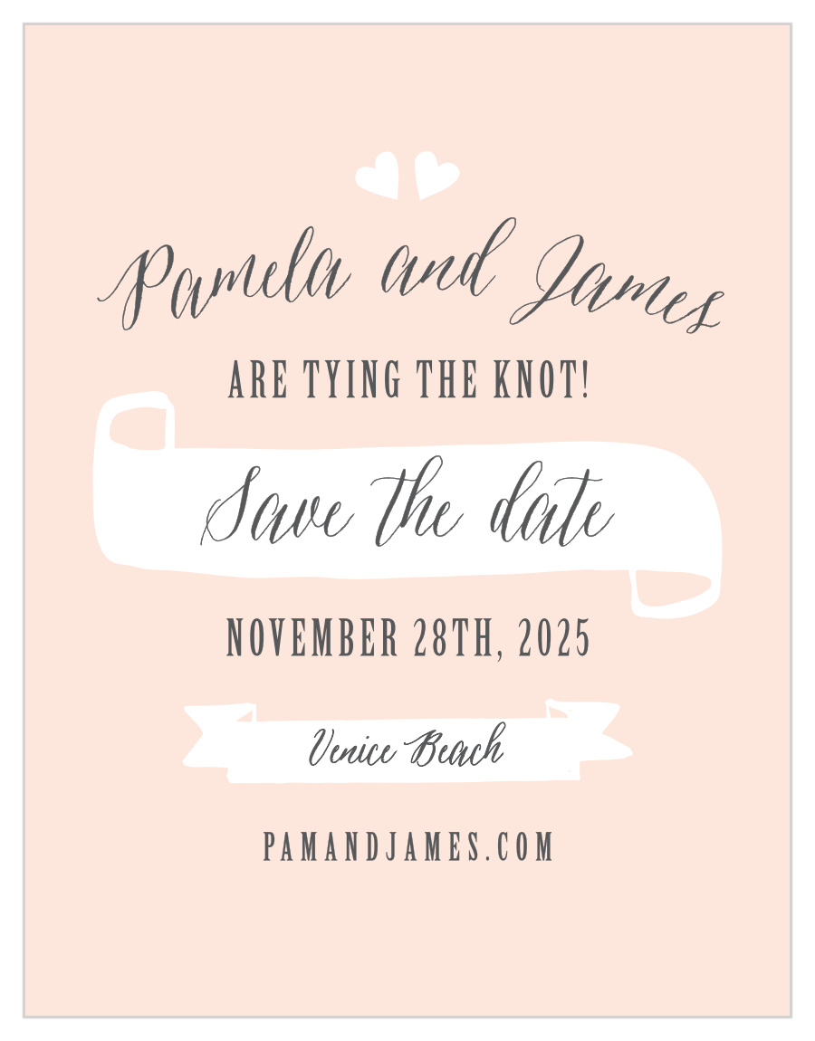 Floating Ribbon Save the Date Cards