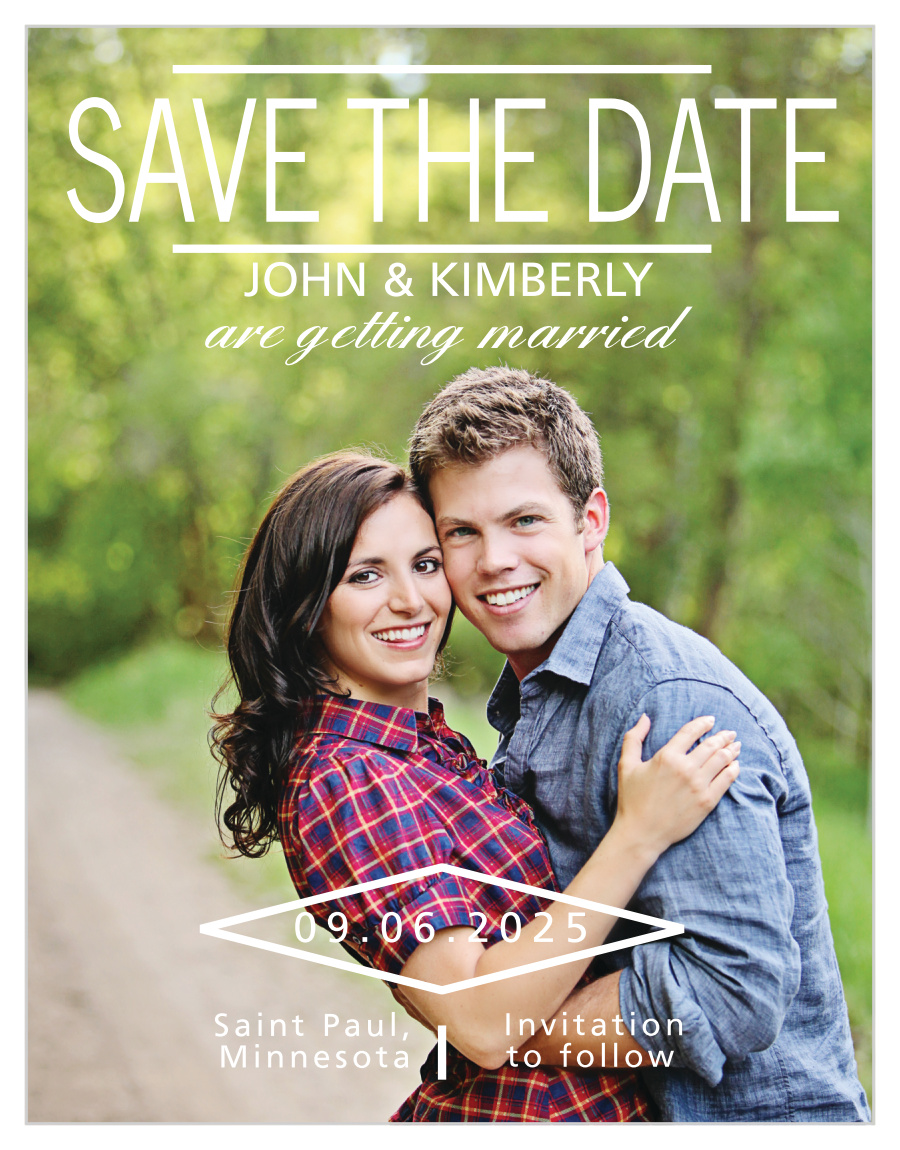 Sparkling Couple Save the Date Cards