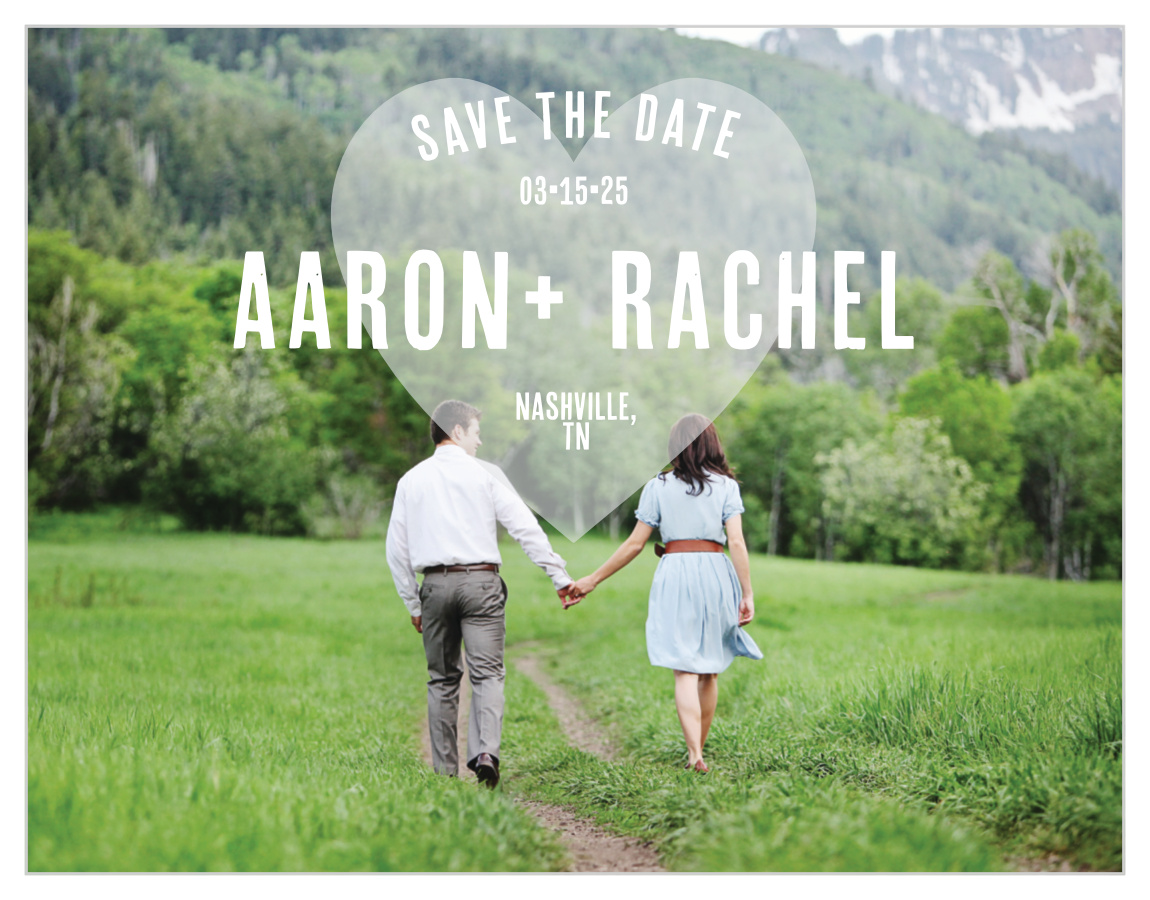 Heart in Hand Photo Save the Date Cards