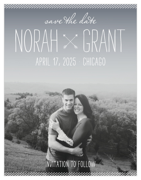 With a lovely engagement photo of your choice decorating the background of our Simply Drawn Save-the-Date Magnets, we've already created a card that will be absolutely unforgettable. 